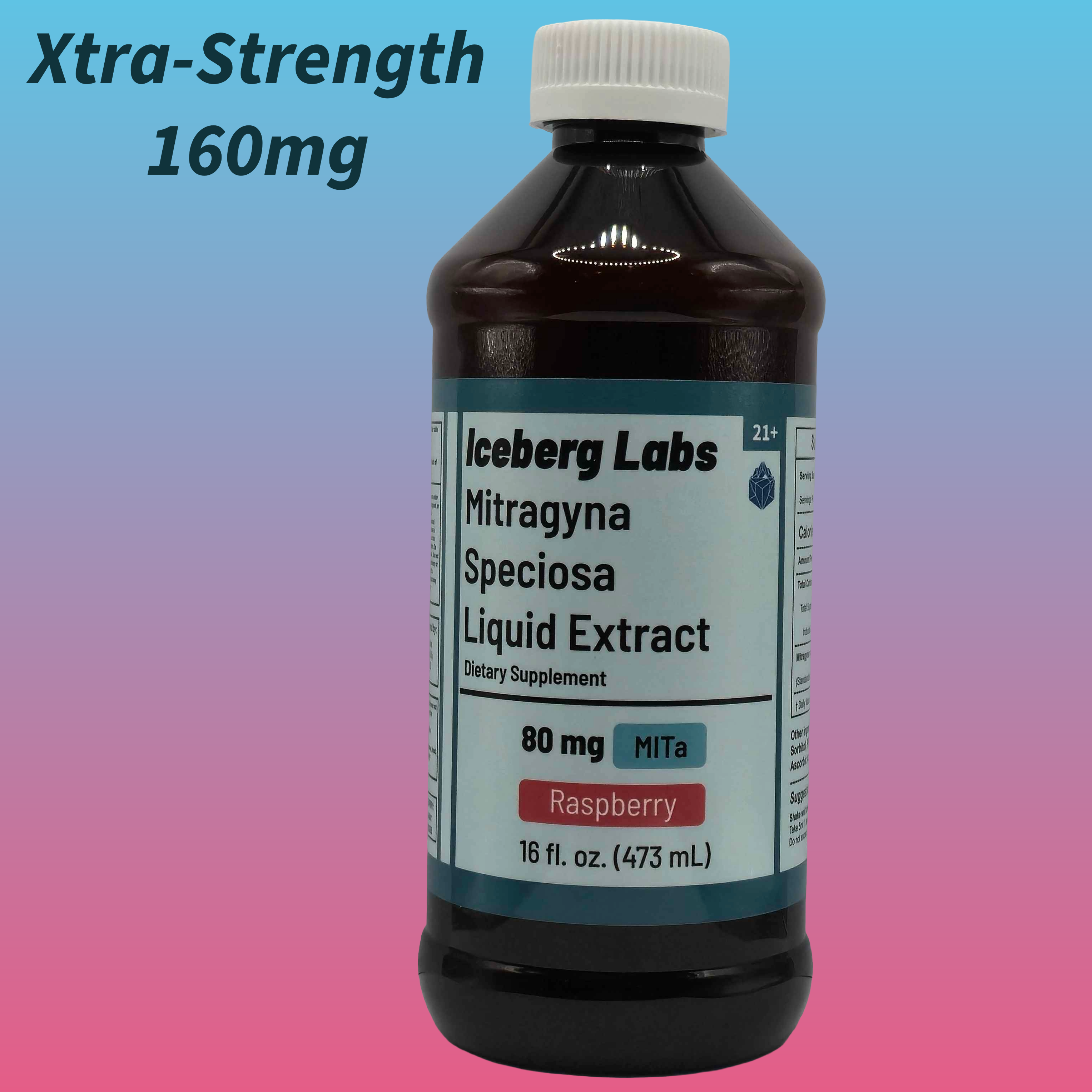 MGM-15 160mg  Xtra-Strength Liquid Syrup - Raspberry - 16 oz. [Batch #001]