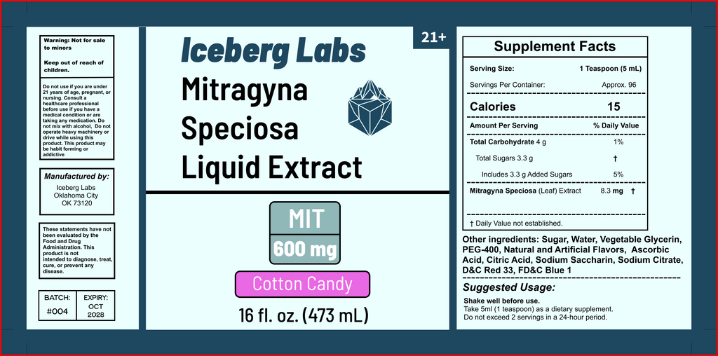 16oz MIT Liquid Extract - 400mg MIT