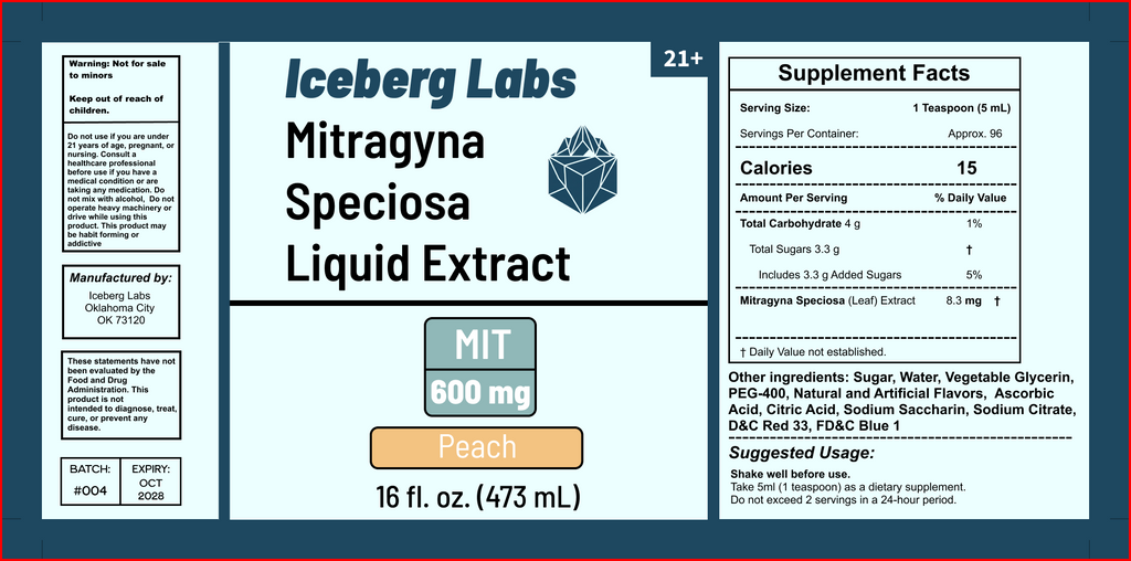 16oz MIT Liquid Extract - 400mg MIT